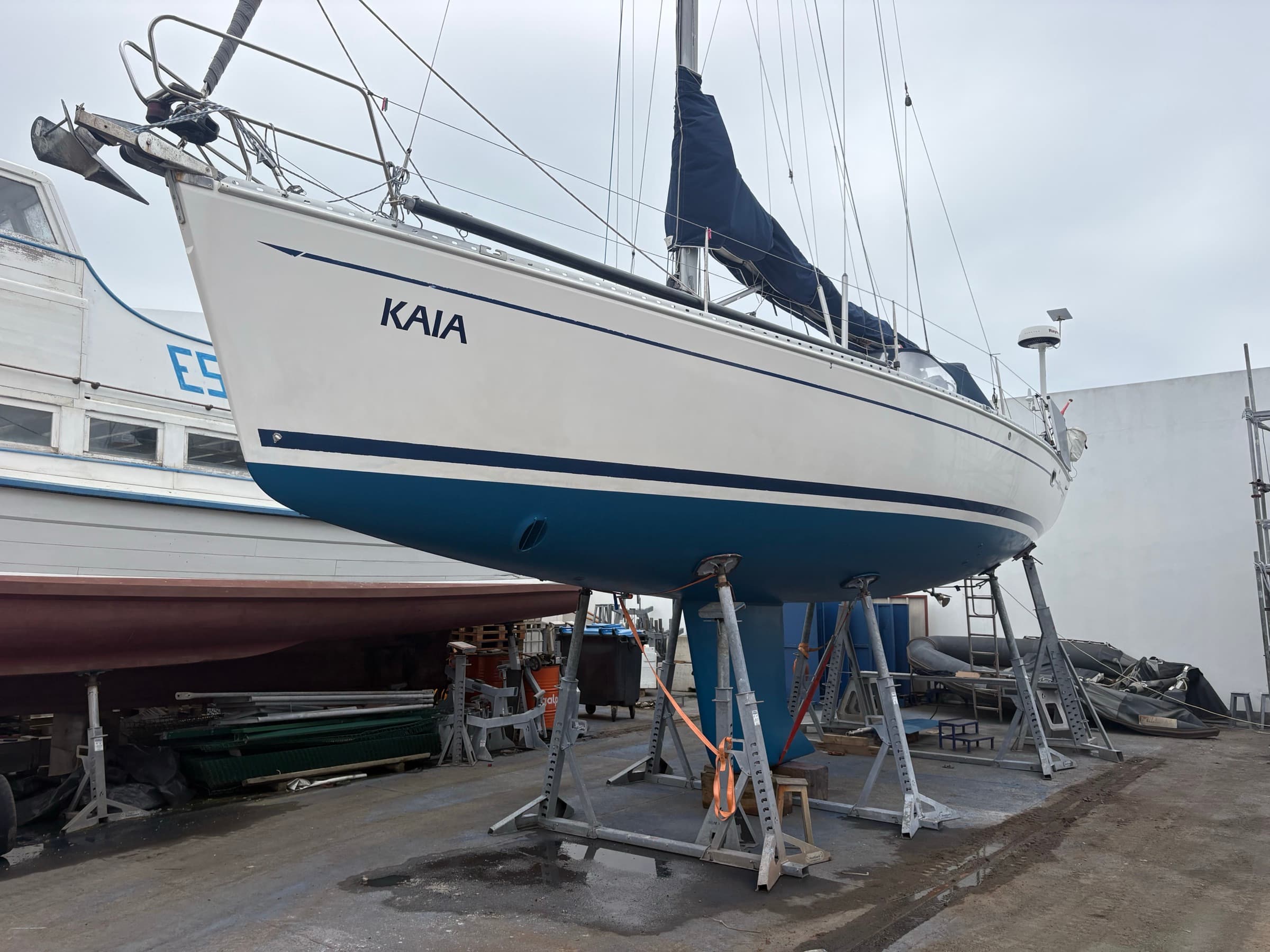 Elan 40 out of the water